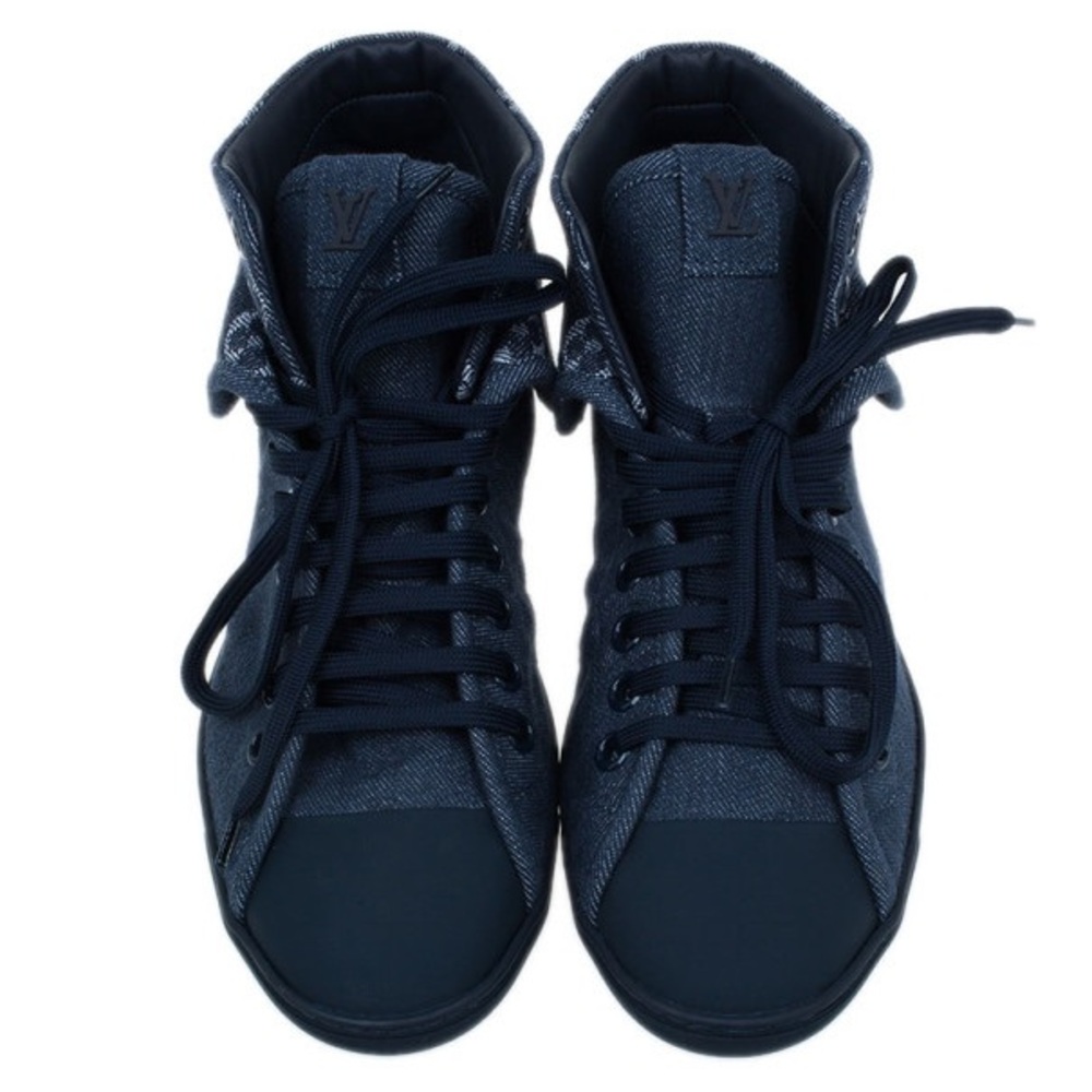 Louis Vuitton Women's Brea High Top Denim Blue Sneakers - 37.5 - Picture 4 of 6